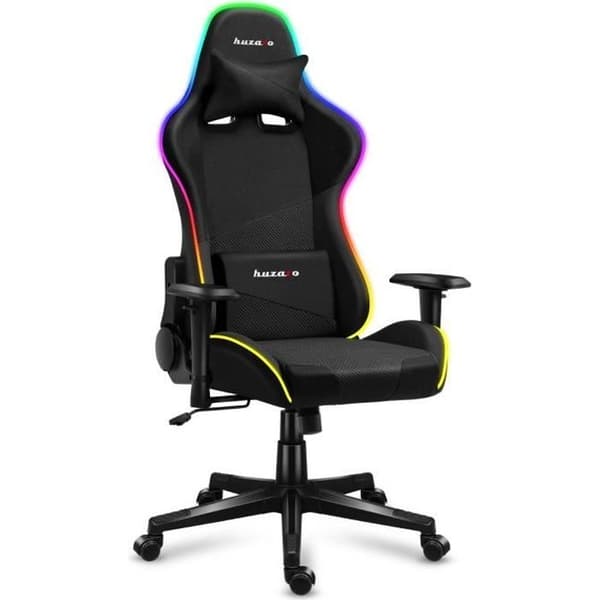 HUZARO Force 6.2 Gaming Stol - Svart - Ergonomisk - RGB - Justerbar höjd - Liggande svankstöd