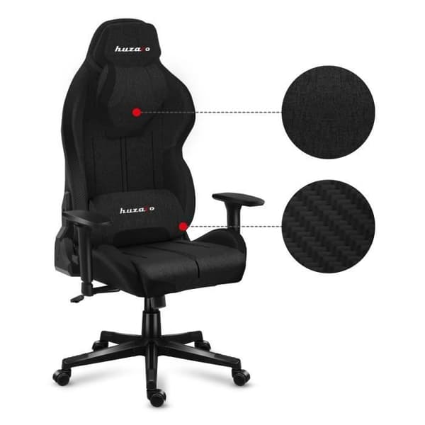 Gaming Chair - HUZARO - FORCE 7.9 Svart - Ergonomisk - Justerbara armstöd - Svängbara