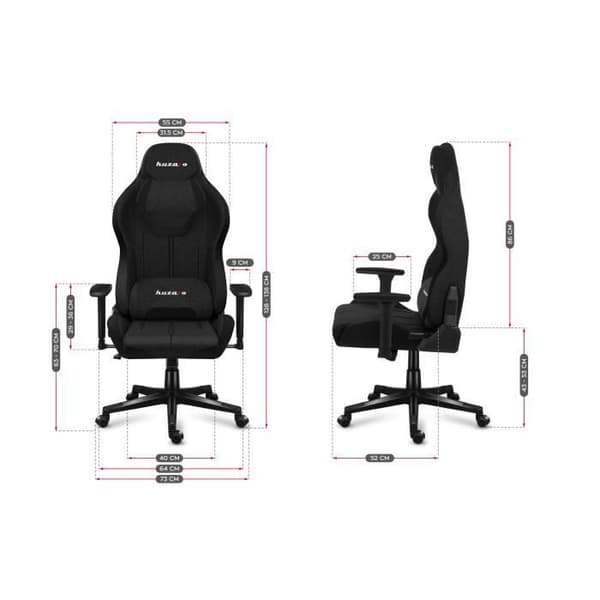 Gaming Chair - HUZARO - FORCE 7.9 Svart - Ergonomisk - Justerbara armstöd - Svängbara