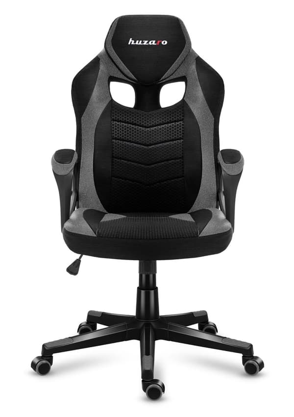 Huzaro FORCE 2.5 GRÅ MESH Gamingfåtölj Nätsits Svart, Grå