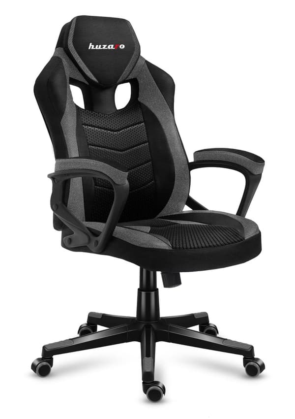 Huzaro FORCE 2.5 GRÅ MESH Gamingfåtölj Nätsits Svart, Grå