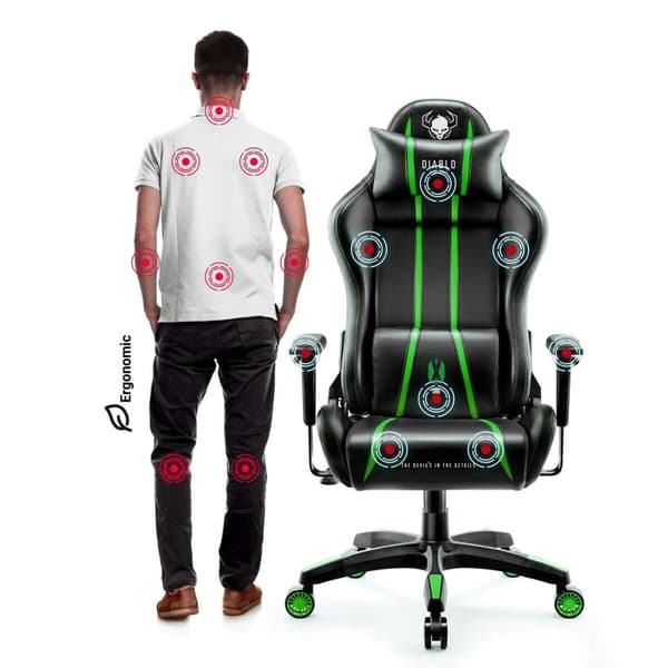 Spelstol Diablo Chairs Diablo X-One 2.0 Normal Size Svart Grön