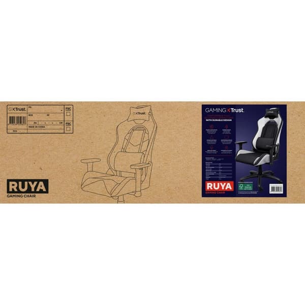 Gaming-stol Trust GXT 714 RUYA Hvid Sort