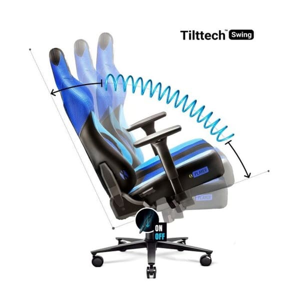 Gaming-stol Diablo Chairs DiabloX-PLAYER 2.0 Blå Sort