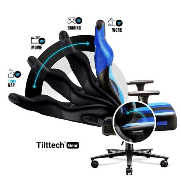 Gaming-stol Diablo Chairs DiabloX-PLAYER 2.0 Blå Sort