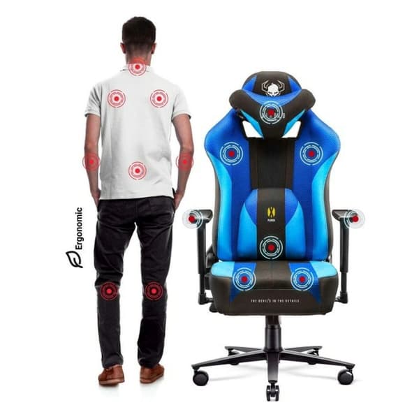 Gaming-stol Diablo Chairs DiabloX-PLAYER 2.0 Blå Sort