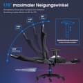 Miniatyrbild 5 av 8: Gamingstol, med 7-punktsmassage, fotstöd, ergonomisk 180 kg kontorsstol, 90-175° justerbart ryggstöd, justerbart armstöd, skrivbordsstol, grå