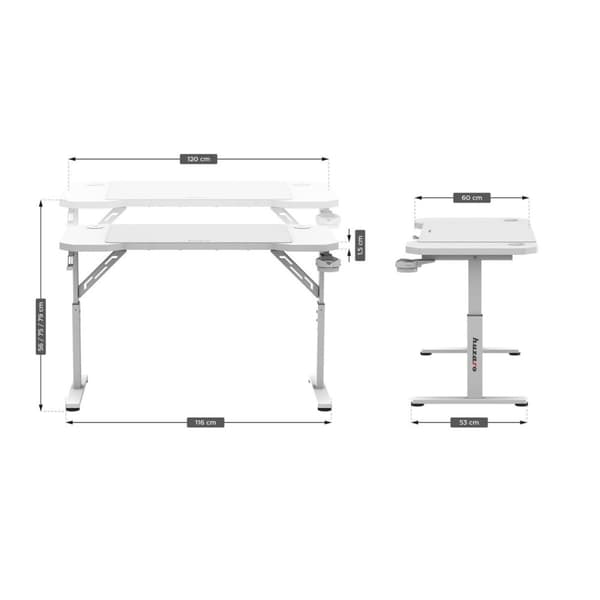 Skrivbord Gaming Huzaro HZ-Hero 2.6 White Vit
