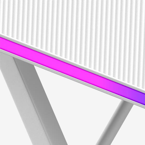 Työpöytä Gaming Huzaro HZ-Hero 2.5 White RGB Valkoinen 120 x 75 x 60 cm
