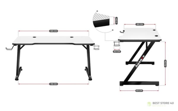 Gamingbord Huzaro Hero 2.5 Hvid