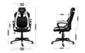 Miniatyrbild 4 av 4: HUZARO FORCE 2.5 Gaming Stol Vit, Tyg Kontorsstol, PC Gaming, Ergonomisk, Justerbar, Vridbar, Armstöd, Gamer