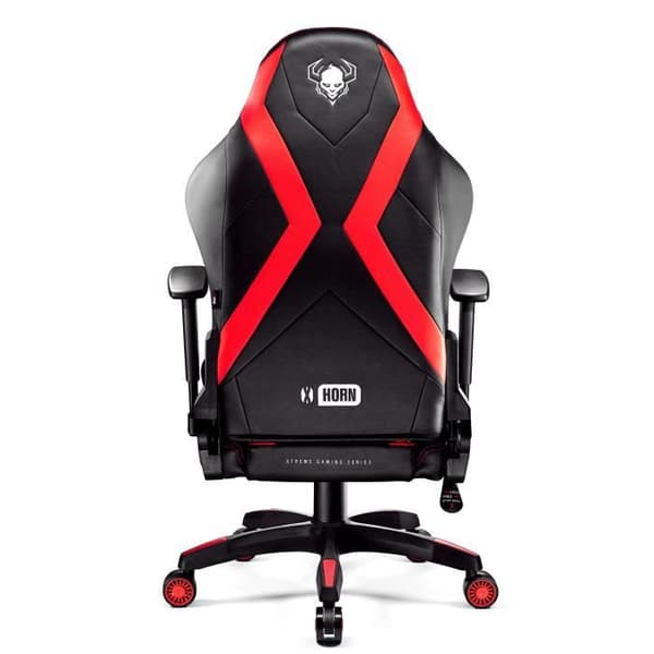 Diablo X-Horn 2.0 Gaming Chair Office Gamer Fåtölj 3D Skai Armstödskudde Lumbar Cousin (svart-röd, XL)