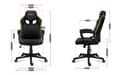 Miniatyrbild 4 av 4: HUZARO FORCE 2.5 LED RGB Gaming Stol, Tyg Kontorsstol, PC-spel, Ergonomisk, Justerbar, Vridbar, Armstöd, Gamer