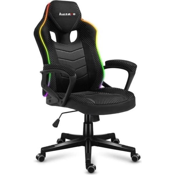 HUZARO FORCE 2.5 LED RGB Gaming Stol, Tyg Kontorsstol, PC-spel, Ergonomisk, Justerbar, Vridbar, Armstöd, Gamer