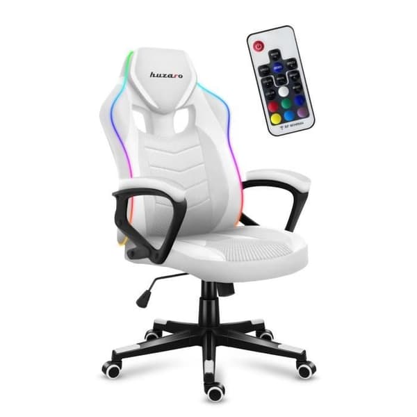 Gamingstol - HUZARO - Force 2.5 RGB - LED-belysning - Andningsbart tyg - Ergonomisk design
