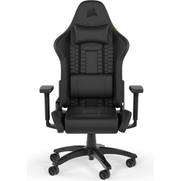 CORSAIR - Kontorsstol - Spelfåtölj - TC100 RELAXED - Imiterat läder - Ergonomiskt - Justerbara armstöd - Svart -