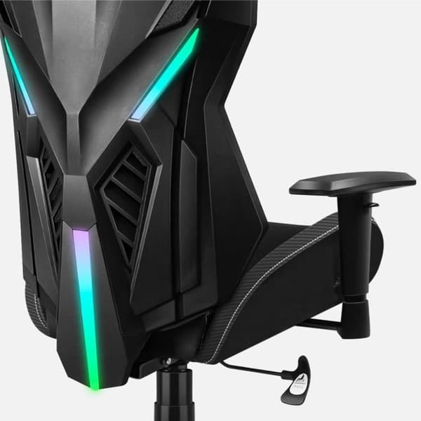 Spelstol - HUZARO - Combat 7.6 RGB LED - Anpassningsbar belysning - Inbyggd fläkt - 3D-armstöd