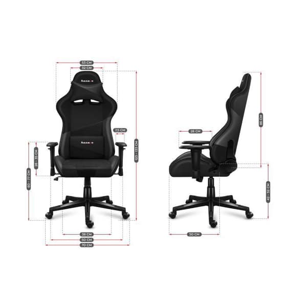 Spelstol - HUZARO - Force 6.2 Carbon - Ergonomisk - Ländryggsstöd - Justerbar höjd