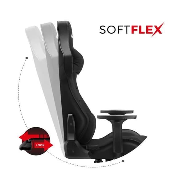 HUZARO FORCE 7.6 Black Gaming Stol, Kontorsstol, PC-spel, Ergonomisk, Nackstöd Svankkudde, Justerbara Armstöd, Vridbar