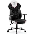 Miniatyrbild 1 av 4: Diablo X-Gamer 2.0 Gaming Chair Kontorsstol Ergonomisk design Tyg Svankkudde Bekväma armstöd (svart-vit)