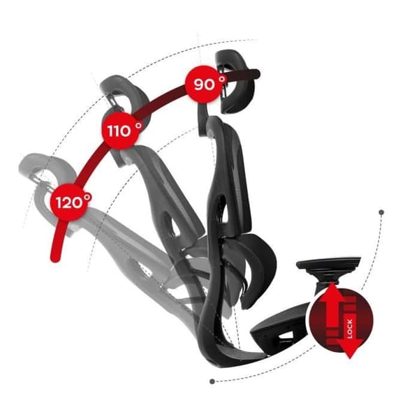 Gaming Chair - HUZARO - COMBAT 8.0 Svart - Ergonomisk - Svankstöd Nackstöd - Justerbart - Vridbart