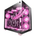 Miniatyrbild 1 av 2: Mars Gaming MCV4 Pink, Custom XXL E-ATX Gaming Tower, ramlöst fönster i härdat glas fram och på sidan, modulär struktur