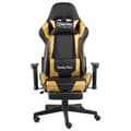 Miniatyrbild 2 av 2: Snurrbar gamingstol med fotstöd guld PVC