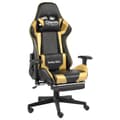 Miniatyrbild 1 av 2: Snurrbar gamingstol med fotstöd guld PVC