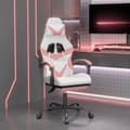 Miniatyrbild 1 av 2: Snurrbar gamingstol med fotstöd vit och rosa konstläder