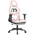 Miniatyrbild 2 av 2: Gamingstol med massage och fotstöd vit och rosa konstläder