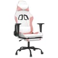 Miniatyrbild 2 av 2: Gamingstol med massage och fotstöd vit och rosa konstläder