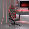 Miniatyrbild 1 av 2: Gamingstol med fotstöd svart och röd konstläder