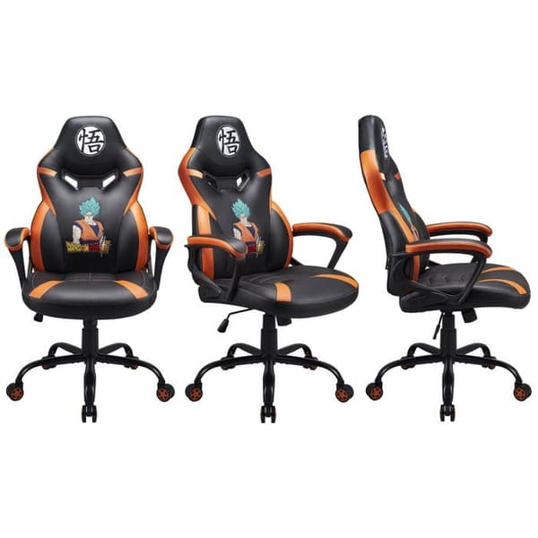 Spelstol - SUBSONIC - Junior Dragon Ball - Vit - Ergonomisk - Justerbar - Vadderade armstöd