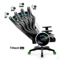 Miniatyrbild 4 av 4: Diablo X-One 2.0 Gaming Chair Office Gamer Fåtölj 1D Skai Armstödskudde Lumbar Cousin (svart-grön, L)