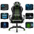 Miniatyrbild 2 av 4: Diablo X-One 2.0 Gaming Chair Office Gamer Fåtölj 1D Skai Armstödskudde Lumbar Cousin (svart-grön, L)