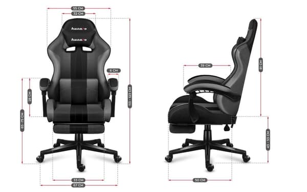 HUZARO FORCE 4.7 GRÅ MESH SPELSTOL