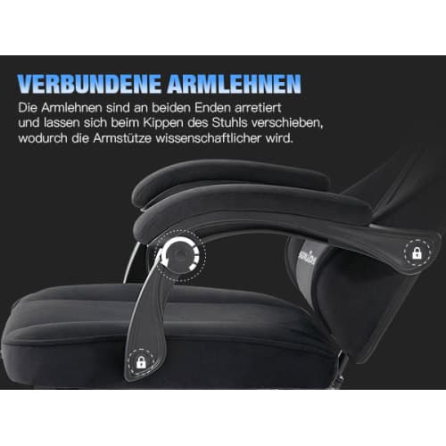 Gamingstol i tyg, Ergonomisk gamingstol med fotstöd, Justerbar racingdatorstol med svankstöd, Grå ergonomisk PC-stol