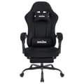 Miniatyrbild 1 av 4: Gamingstol i tyg, Ergonomisk gamingstol med fotstöd, Justerbar racingdatorstol med svankstöd, Grå ergonomisk PC-stol