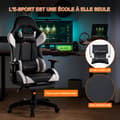 Miniatyrbild 2 av 6: FOXSPORT-spelstol - Ergonomisk spelstol - Med fotstöd - Höjdjusterbar - Med nackstöd - Belastning 200KG - Svart