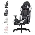 Miniatyrbild 1 av 6: FOXSPORT-spelstol - Ergonomisk spelstol - Med fotstöd - Höjdjusterbar - Med nackstöd - Belastning 200KG - Svart