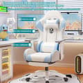Miniatyrbild 2 av 6: FOXSPORT-Gamerstol-Gamingstol-Justerbar spelsäte-Höjdjusterbar-Med golvmatta-maxvikt 200KG-Blå