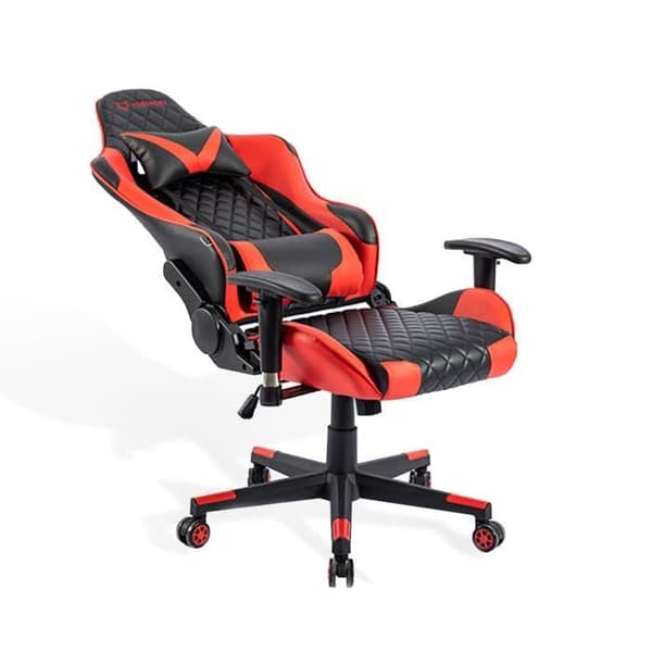 Svängbar gamingstol, kontorsstol med höjdjustering, lumbarstöd och justerbara 3D-armstöd, 360° rotation - Röd
