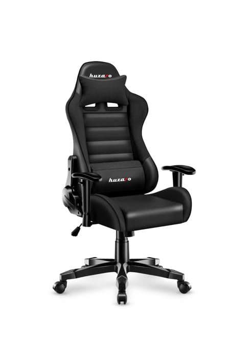 HUZARO Ranger 6.0 svart spelstol Ergonomisk spelfåtölj Höjdjusterbar svängbar svankstöd