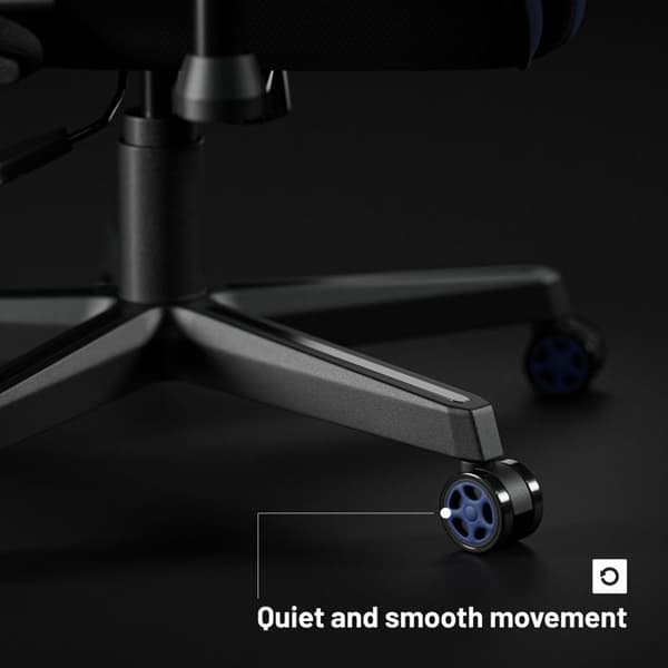 Diablo X-ST4RTER Gaming Chair Gamer Fåtölj Ergonomisk kontorssits 2D Tygskydd Armstöd (mörkblå)
