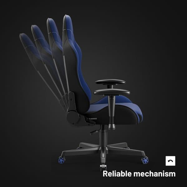 Diablo X-ST4RTER Gaming Chair Gamer Fåtölj Ergonomisk kontorssits 2D Tygskydd Armstöd (mörkblå)