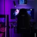 Miniatyrbild 2 av 6: Diablo X-ST4RTER Gaming Chair Gamer Fåtölj Ergonomisk kontorssits 2D Tygskydd Armstöd (mörkblå)