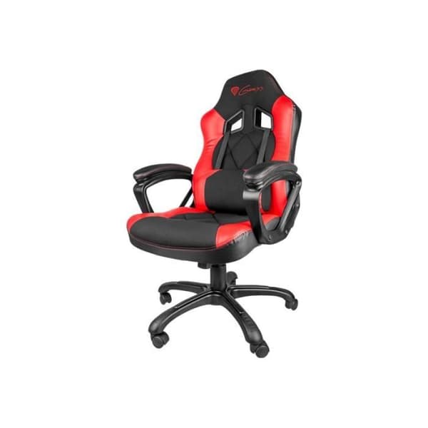 Natec Genesis SX33 spelstol Svängbara ringarmar Eco-läder, svart nylon, röd