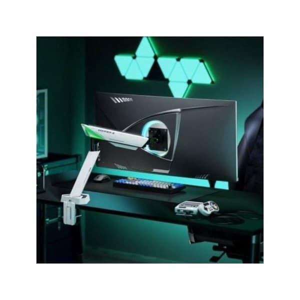 Soporte de Mesa Gaming Aisens DT49TSR-343 Vit Blanco Contrapeso Giratorio Inclinable hasta 16kg 49"