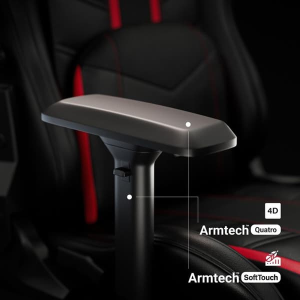 Diablo X-Ray Gaming Chair Office Gamer Chair 4D Armstöd Läderperforeringskudde Lumbar Cousin (svart-röd, L)