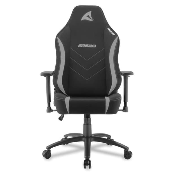Spelstol - Sharkoon - SKILLER SGS20 - Svart/grå tyg - Sportig design - Höjdjusterbar